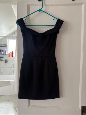 Kittenish Black Off-Shoulder Mini Dress